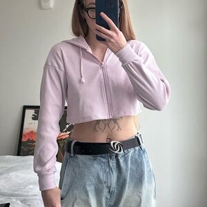 Wild Fable Light Pink Cropped Hoodie